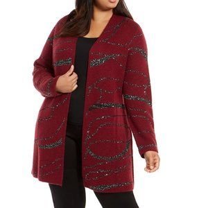 𝅺alfani Plus Size Sequin Swirl Cardigan Sweater